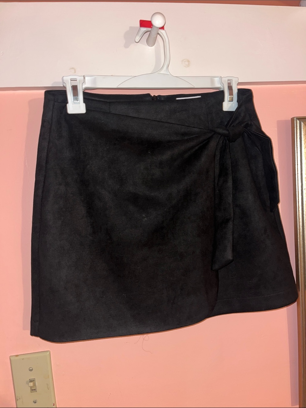 Black Midi Velvet Black Skirt